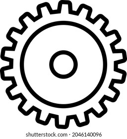 Gear. Icon or logo. Line drawing