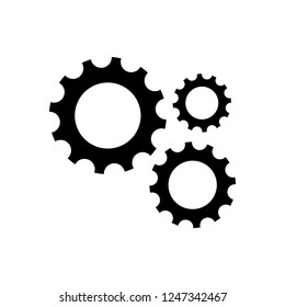 Gear icon, logo on white background