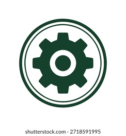 Vector del sello del logotipo del icono del engranaje en el fondo blanco
Icono de sello de Vector