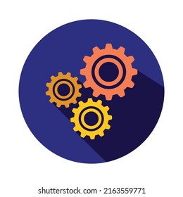 gear icon with long shadow