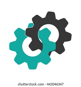 Gear icon. Machine part design. Vector graphic