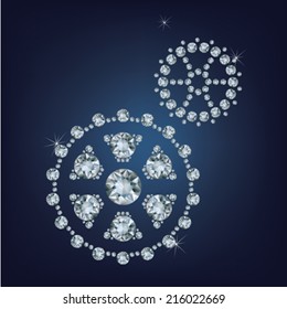 Gear icon made up a lot of diamonds 
