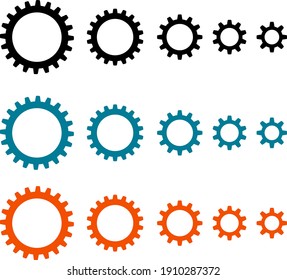 Conjunto de variación de material de icono de engranaje