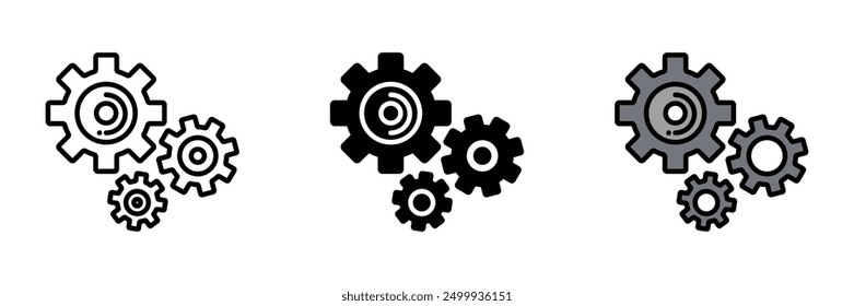 Gear icon, Mechanical component with teeth used for transmitting motion and power between rotating shafts in machinery.