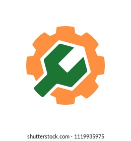 Gear Icon Mechanical Service Symbol.

