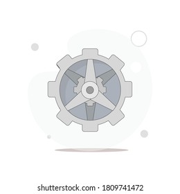 gear icon. mechanism vector flat illustration on white