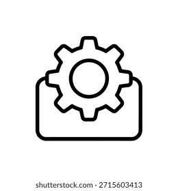 Icono de engranaje en una carpeta