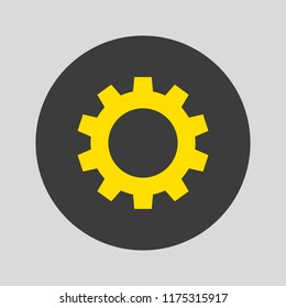 Gear icon on gray background. Vector illustration