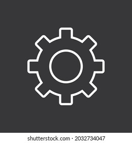 Gear icon on grey background