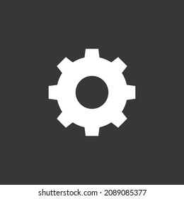 Gear icon on grey background