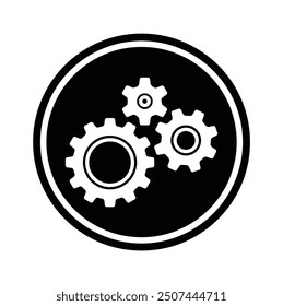gear icon on metal internet button