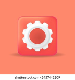 gear icon on red background