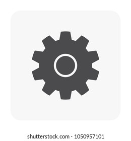 Gear icon on white.
