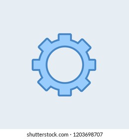 Gear icon on the white background