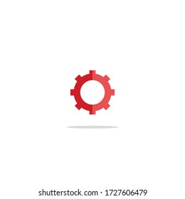 Icono de engranaje en un gráfico de fondo blanco
