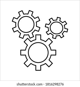 Icono de engranaje sobre fondo blanco. ilustración plana de Gear. icono de vector. Símbolo del signo de la palanca de cambios