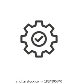 Gear icon on white background. Settings vector icon.