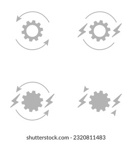 gear icon on a white background, electricity, vector illustration