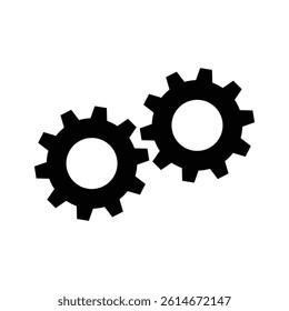 Gear icon on white background. Flat vector illustration of a gear