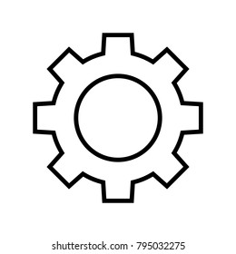 Gear icon on white background. Vector illustration