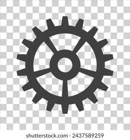 Gear icon on white isolate.