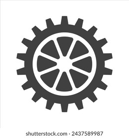 Icono de engranaje en aislamiento blanco.
