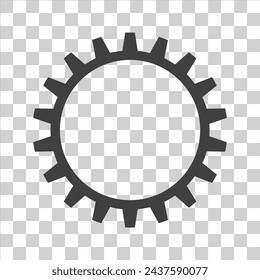 Gear icon on white isolate.