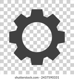 Zahnradsymbol auf weißem Isolat.