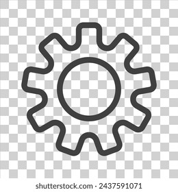 Gear icon on white isolate.