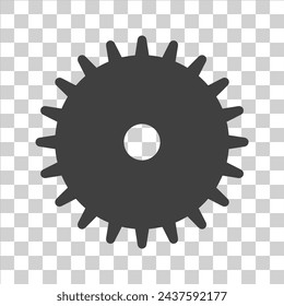 Gear icon on white isolate.