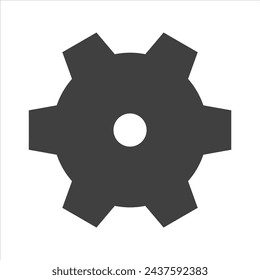 Icono de engranaje en aislamiento blanco.