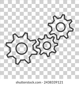 Gear icon on white isolate.