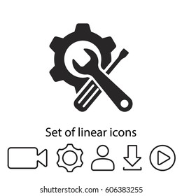 Gear icon. One of set web icons