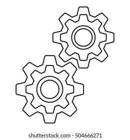 Gear icon. Outline illustration of gear vector icon for web