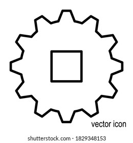 
icono de engranaje con estilo de contorno. tema tecnológico.