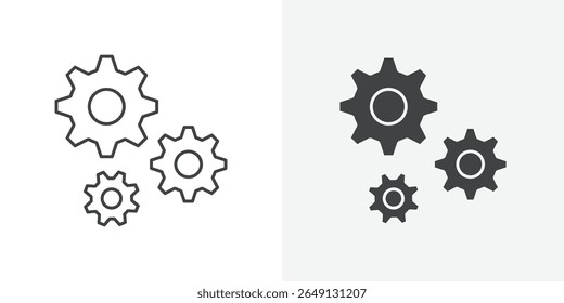 Gear icon Outline vector sign