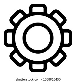 Gear icon. Outline gear vector icon for web design isolated on white background