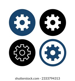 Gear icon. Parameter or setting symbol. Detail of mechanisms, machines or machine tools. Industrial symbol.