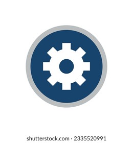 Gear icon. Parameter or setting symbol. Detail of mechanisms, machines or machine tools. Industrial symbol.