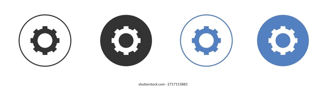 Conjunto de pictogramas de iconos de engranajes. Diseños de iconos de Vector