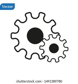 Gear icon with place for your text. Vector illustration