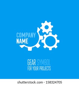 Gear icon with place for your text. Vector illustration