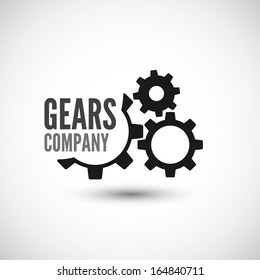 Gear icon with place for your text. Vector illustration