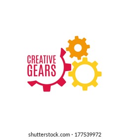 Gear icon with place for your text. Vector illustration