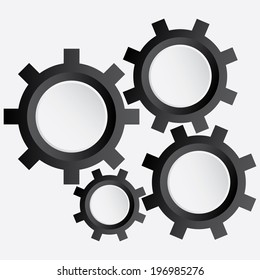 Gear icon with place for your text. Vector illustration