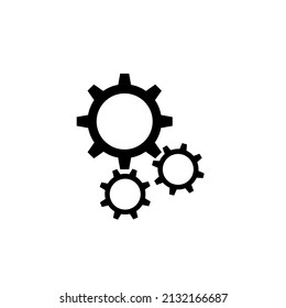 Gear icon with place for your text. Vector illustration Settings icon. Black gears. Function symbol