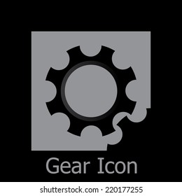 Gear icon with place for your text. Vector illustration