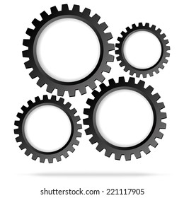 Gear icon with place for your text. Vector illustration