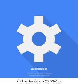 Gear icon with place for your text. Vector illustration