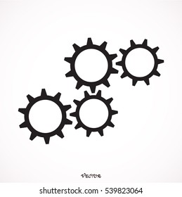 Gear icon with place for your text. Vector illustration